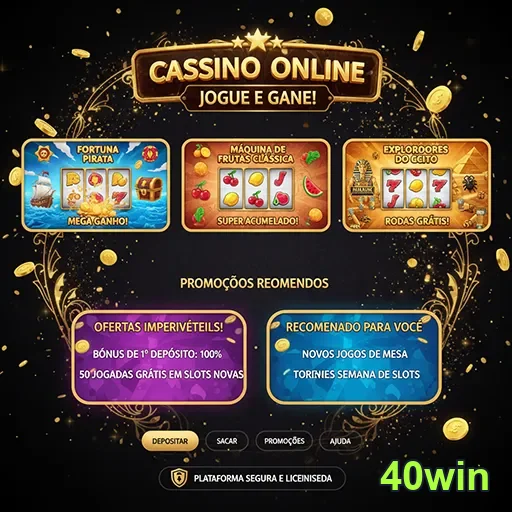 Tela de cassino ao vivo em jogo na plataforma 40win