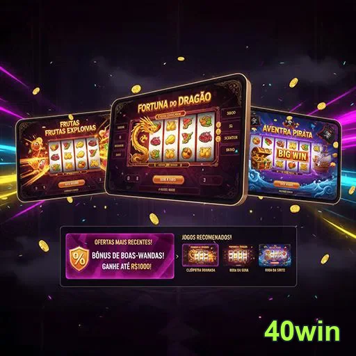 Imagem do site 40win mostrando a página inicial com destaque para serviços de apostas esportivas e cassino online.